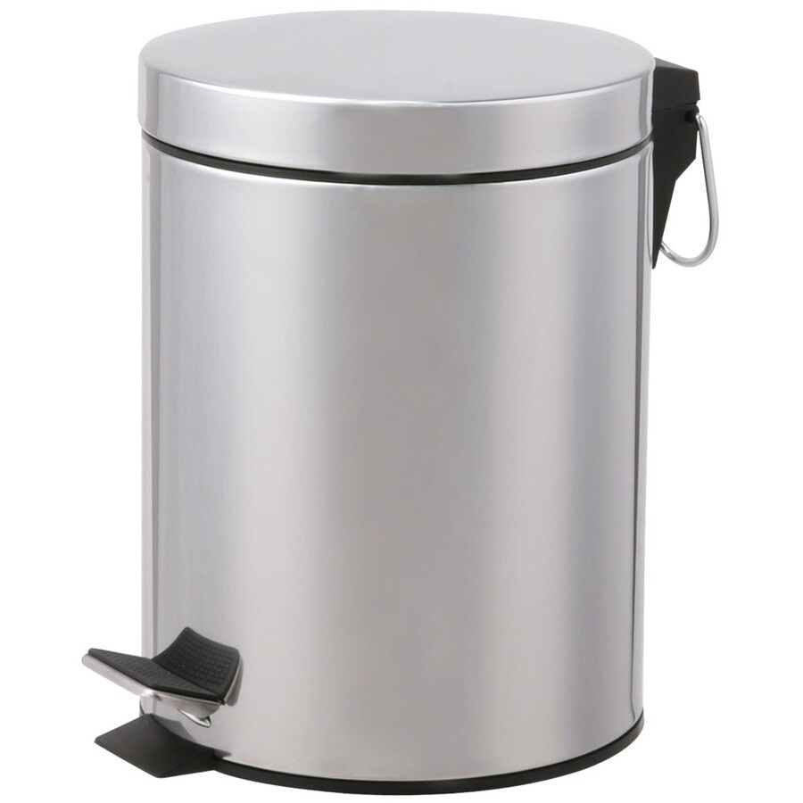 Designers Choice SSTC5RW 5 Liter Polished Steel Indoor Hinged Lid Trash Can