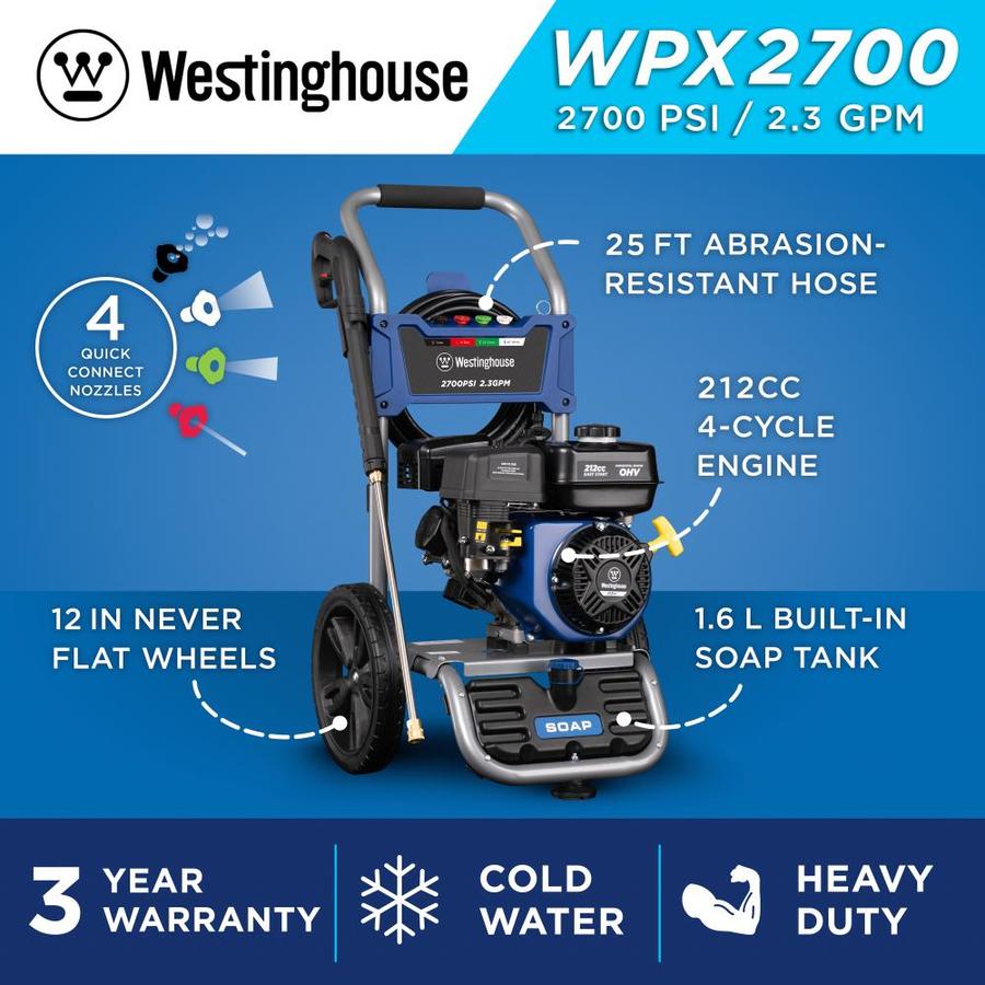 Westinghouse WPX 2700-PSI 2.3-GPM Cold Water Gas Pressure Washer in the ...