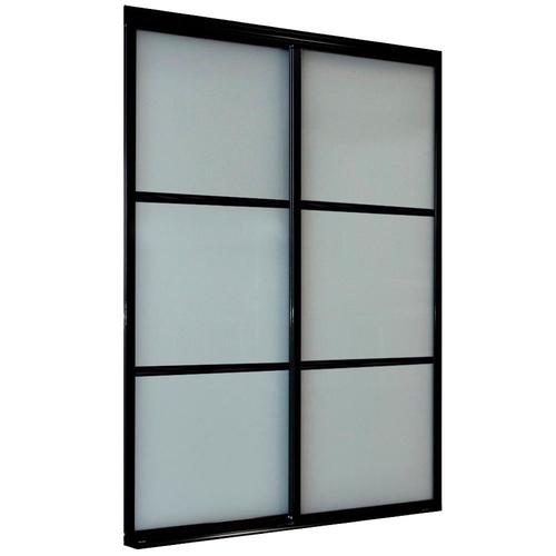 ReliaBilt 9800 Series Boston 72-in x 80-in Black Frosted Glass