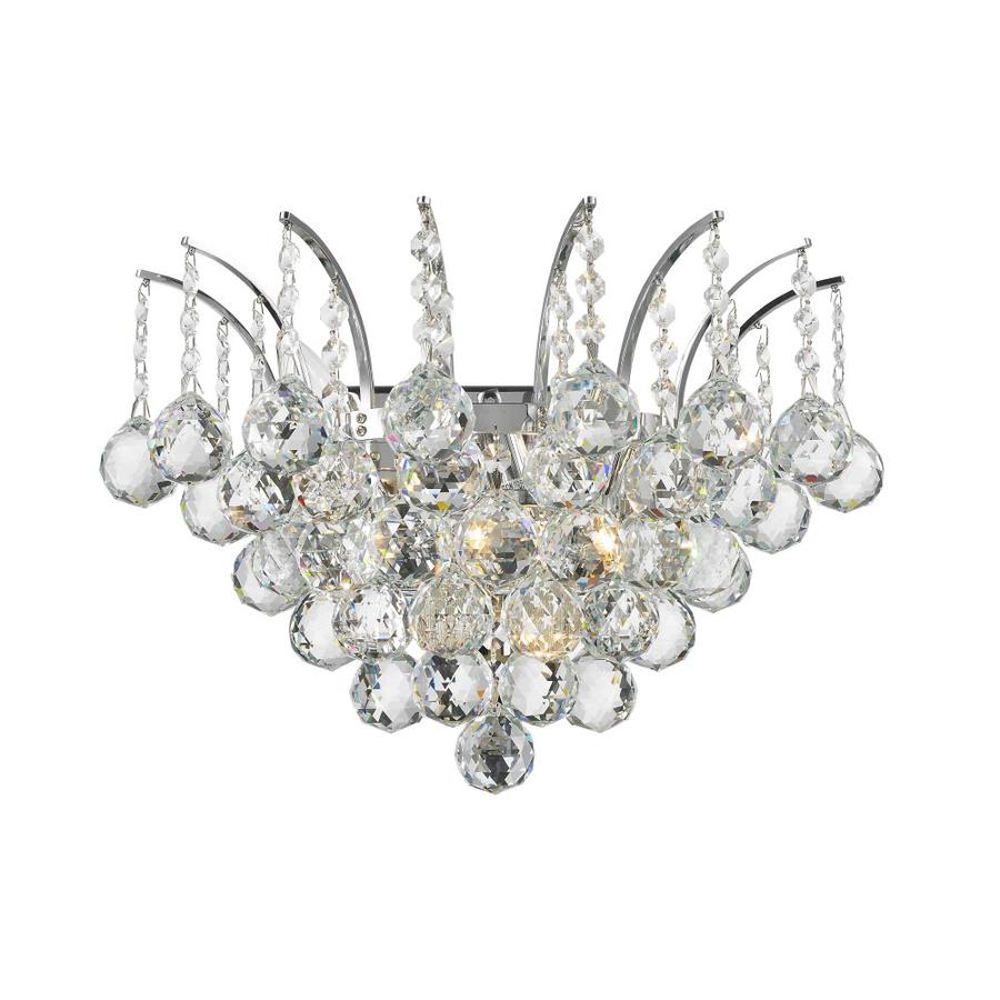 Shop Worldwide Lighting 16in W 3Light Chrome Crystal Candle Wall Sconce at Lowes.com