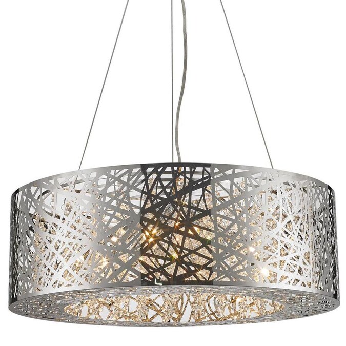 Worldwide Lighting Aramis 12 Light Polished Chrome Glam Crystal Chandelier In The Chandeliers Department At Lowes Polished Chrome Glam Crystal Chandelier