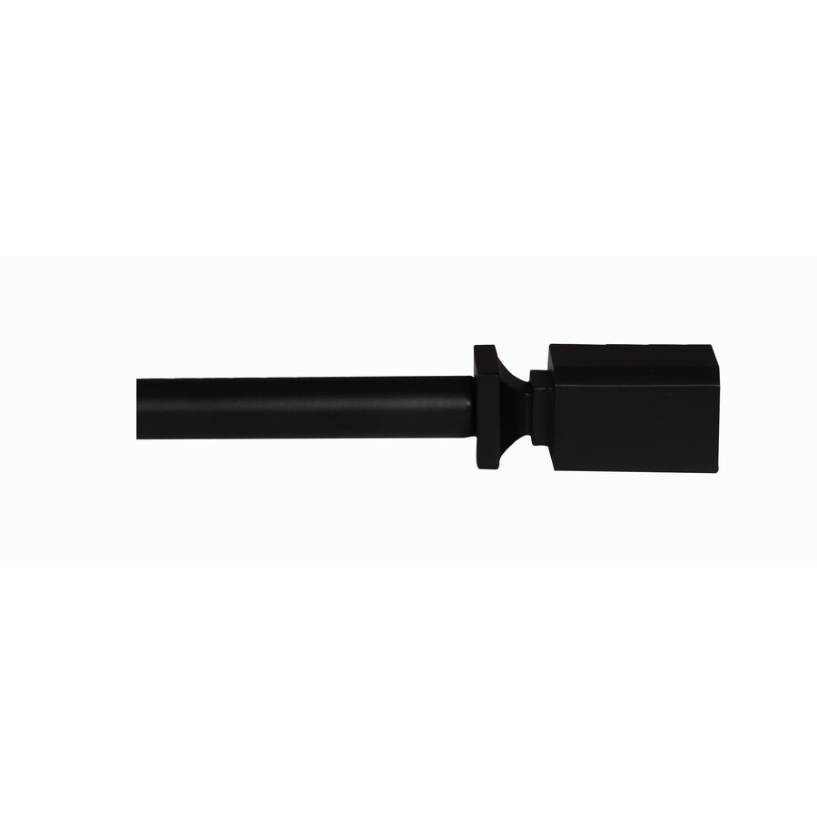 Allen Roth 72 In To 144 In Matte Black Steel Single Curtain Rod