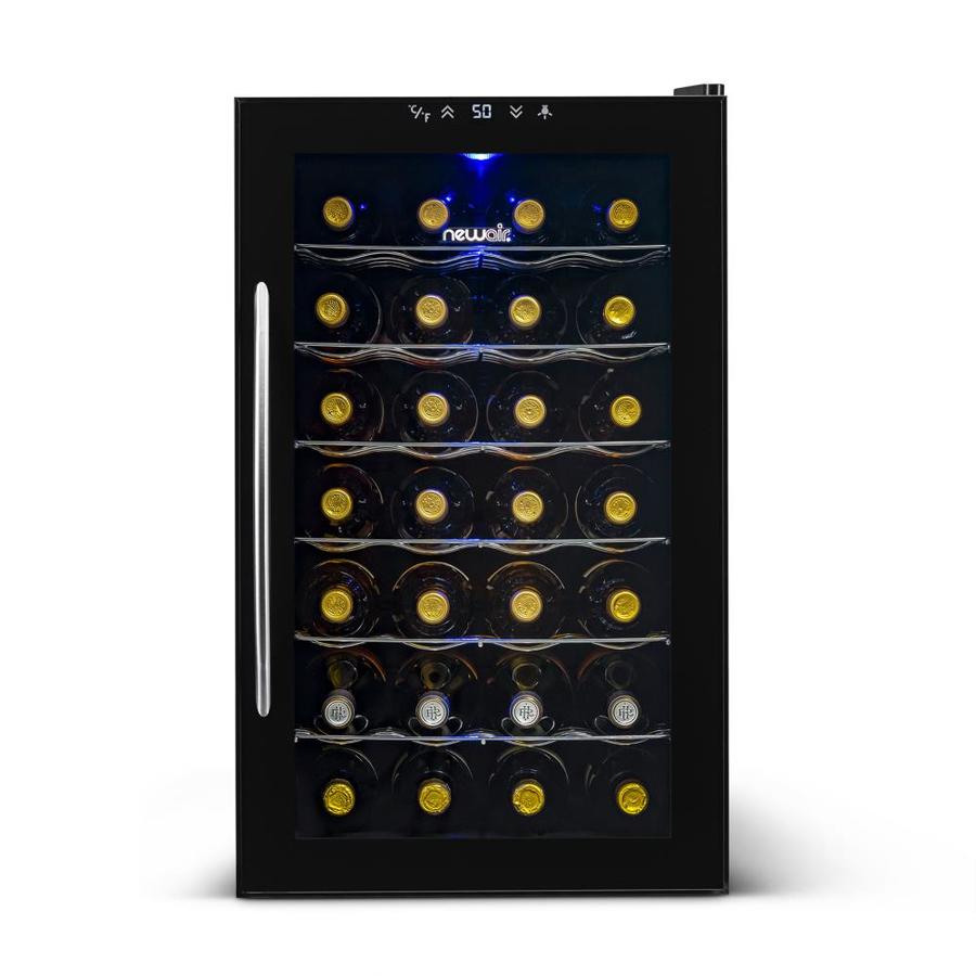 Shop NewAir 28Bottle Capacity Black Freestanding Wine Chiller at