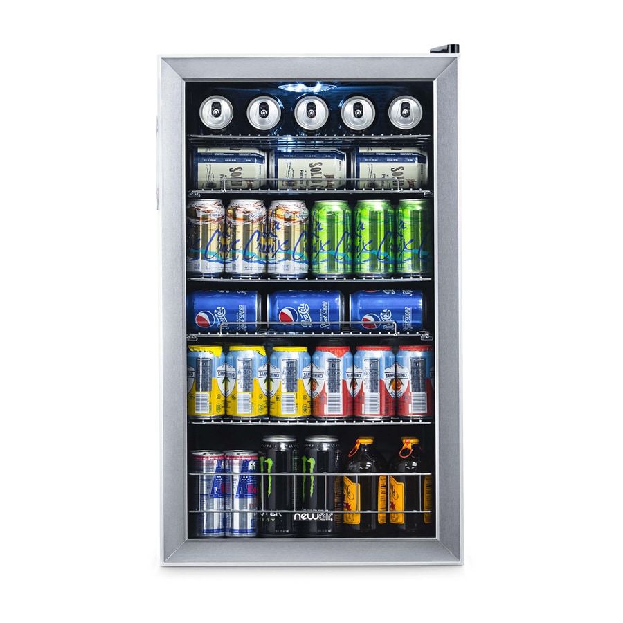 Freestanding Beverage Fridge 126 Can Capacity 3 4 Cu Ft Residential Stainless Steel Beverage Center