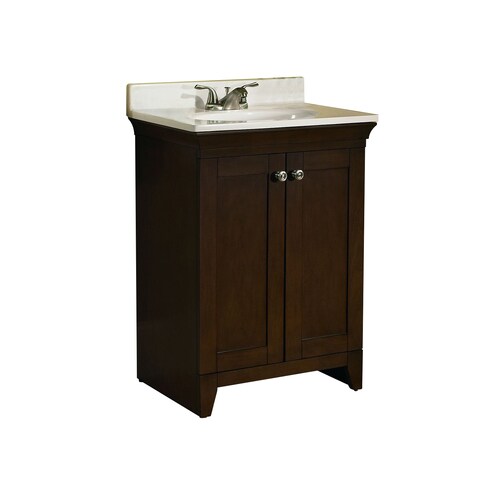 Allen + roth Sycamore Nutmeg Integrated Single Sink Bathroom Vanity