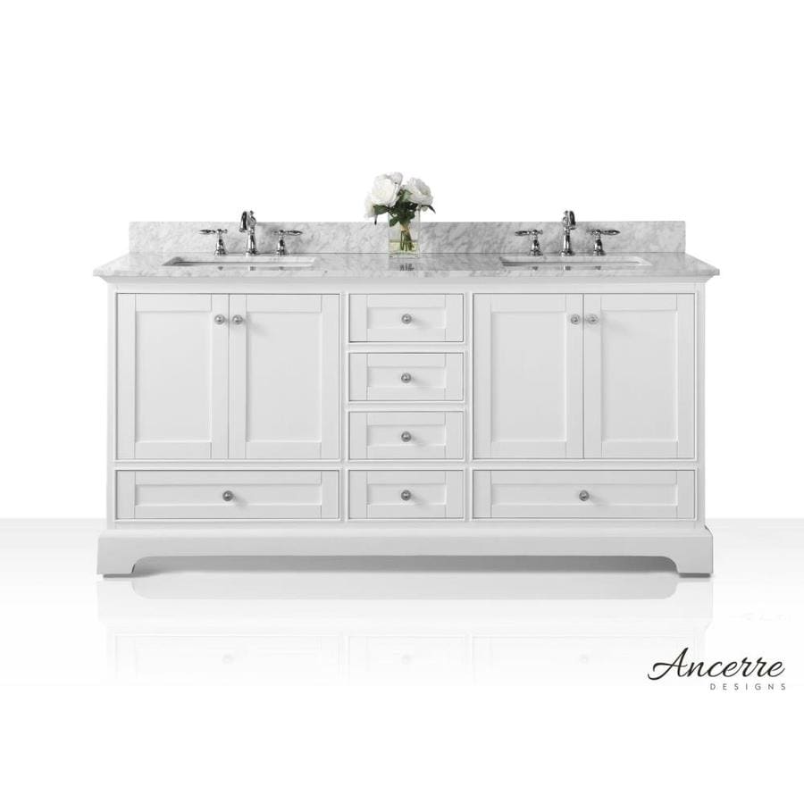 Ancerre Designs Audrey 72 In White Double Sink Bathroom Vanity