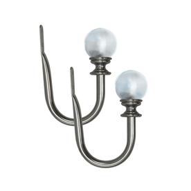 allen + roth Brushed Nickel Clear Accents 2-Pack Nickel Steel Curtain Holdbacks
