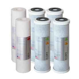 APEC FILTER-SETX2 2 Sets of Double Capacity Replacement Pre-Filter Set For ULTIMATE Series Reverse Osmosis Water Filter System Stage 1, 2&3, pack of 2 sediment and 4 carbon black Filters
