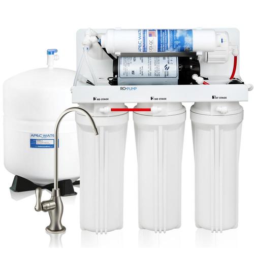 APEC Water Electric Pumped 50 GPD 5Stage Reverse Osmosis Drinking Water System (Ultimate RO