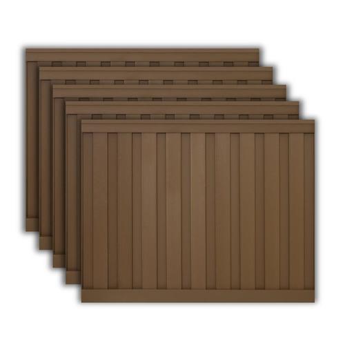 Trex Fencing Seclusions 6-ft H x 8-ft W 5-Pack Saddle Brown Composite ...