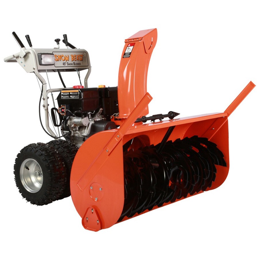 Snow Beast Commercial 420cc 45in TwoStage Electric Start Gas Snow Blower with Headlights in