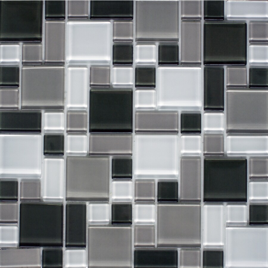 Instant Mosaic 6 Pack White And Grey Glass Mosaic Indoor Outdoor