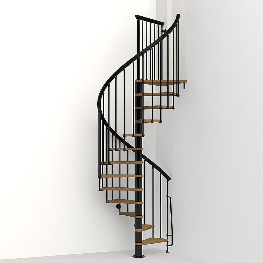 Arke Nice1 51in x 10ft Black Spiral Staircase Kit at