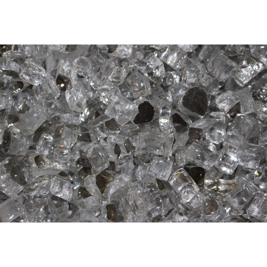 Exotic Glass 10 Lbs Silver Tempered Glass Gas Fire Pit Fire Glass