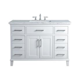 Stufurhome Leigh 48 Inches White Single Sink Bathroom Vanity
