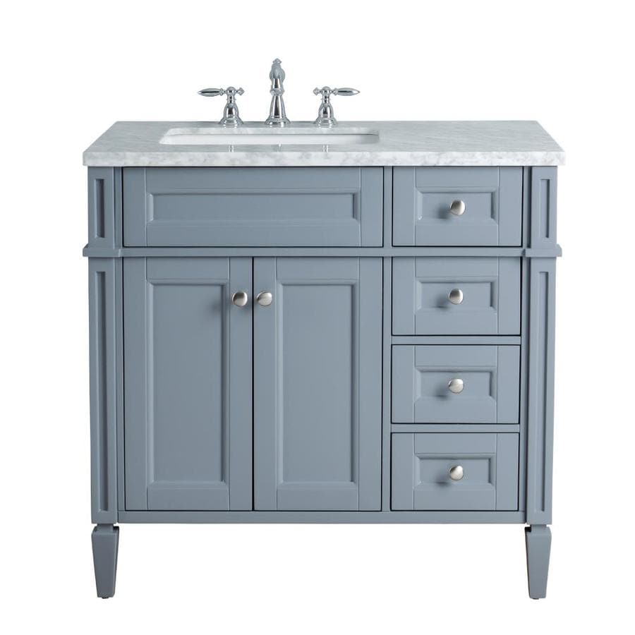 Stufurhome 36-in Gray Single Sink Bathroom Vanity with ...