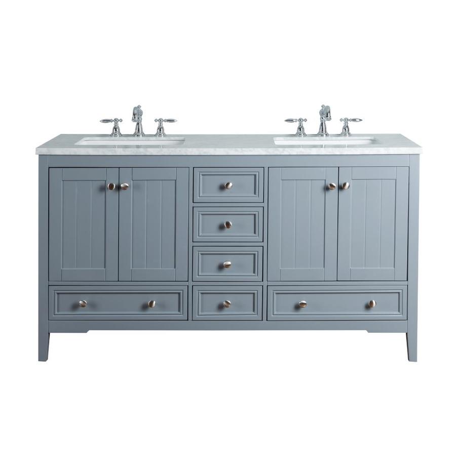 Stufurhome 17 In Gray Single Sink Bathroom Vanity With White Ceramic Top Mirror Included In The Bathroom Vanities With Tops Department At Lowes Com