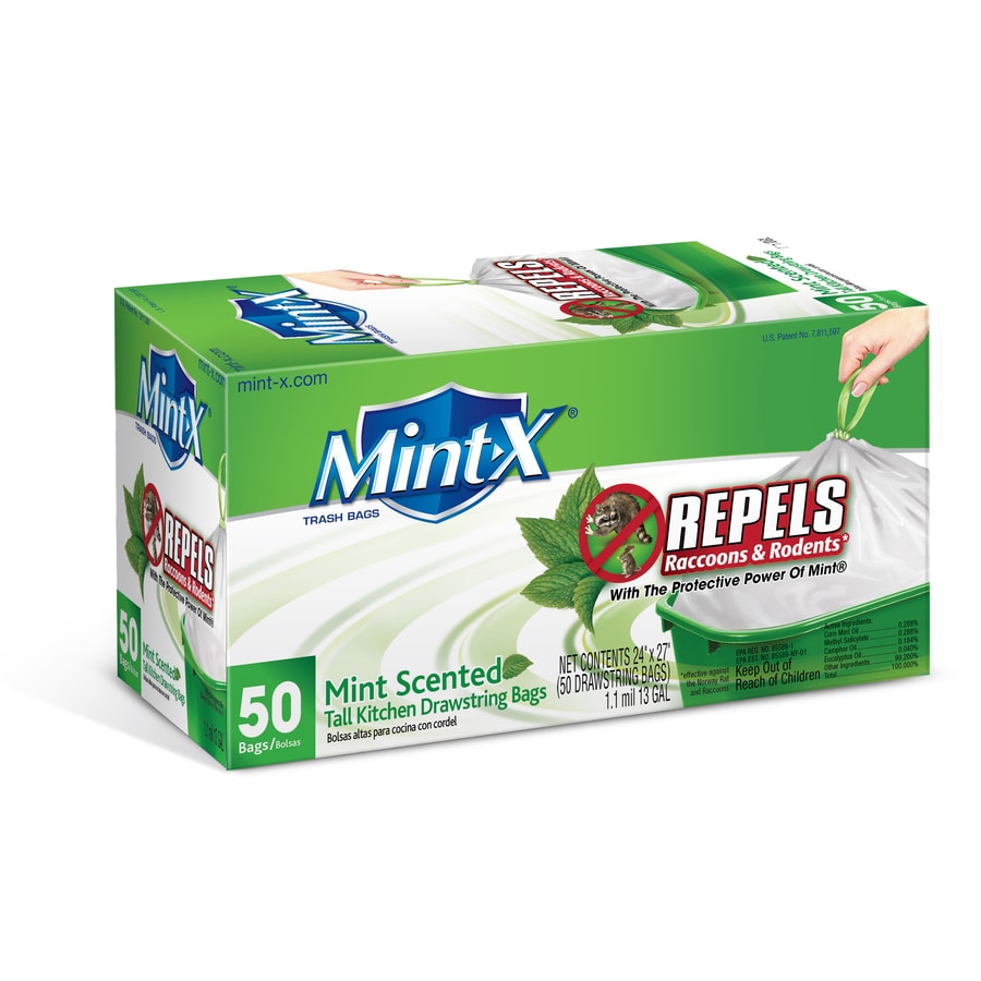 Mint-X 50-Pack 13-Gallon Mint White Plastic Kitchen Trash ...