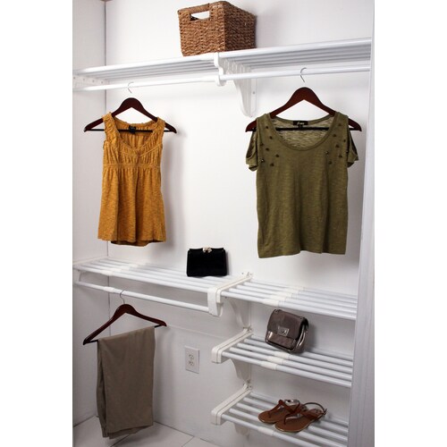 Ez Shelf 3 33 Ft To 10 2 Ft X 12 In White Wire Closet Kit At Lowes Com