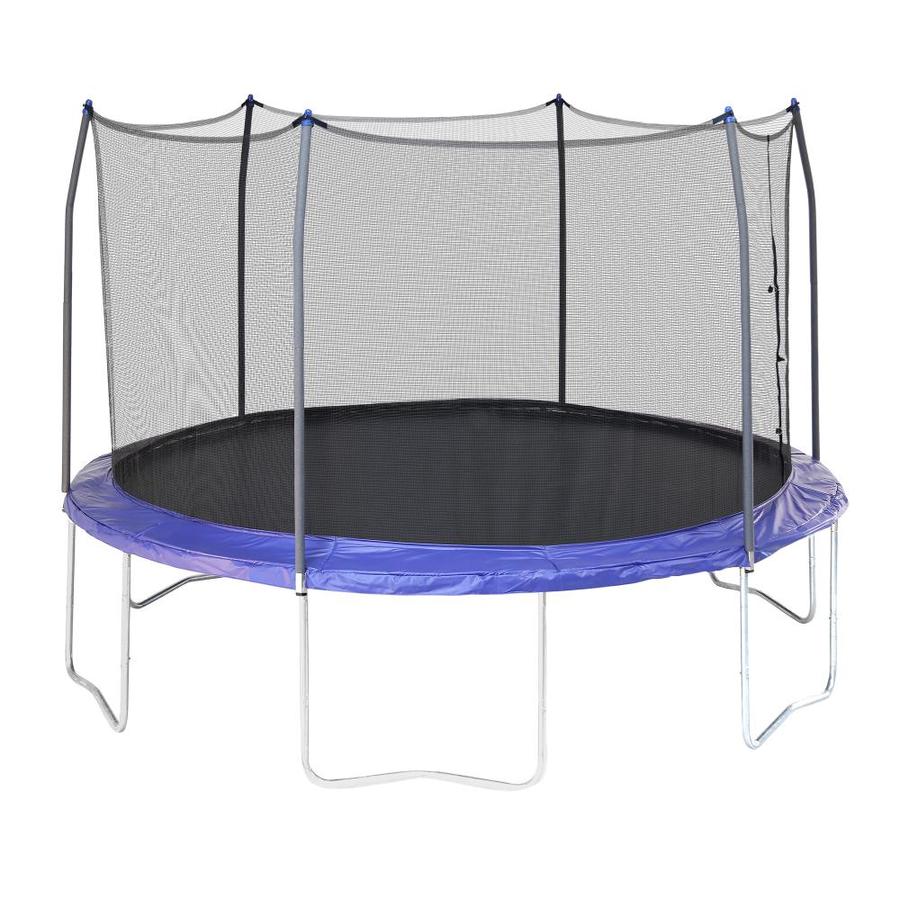 Skywalker 12 Ft Round Blue Backyard Trampoline With Enclosure In The Trampolines Department At Lowes Com