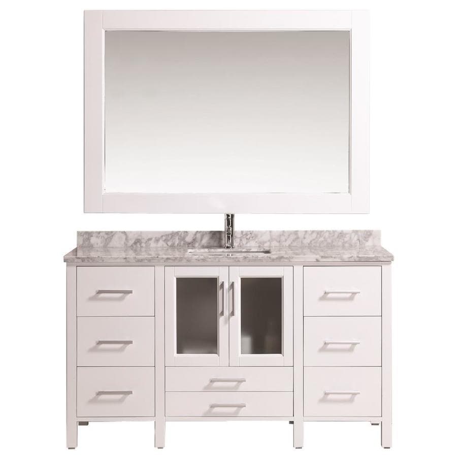 Design Element Stanton 60 In White Single Sink Bathroom Vanity