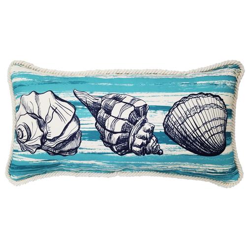 Allen + roth Graphic Print Aqua Rectangular Lumbar Pillow ...