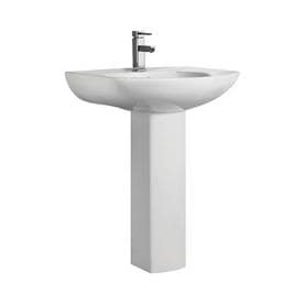 Chateau Pedestal Bathroom Sink Round Single Faucet Hole