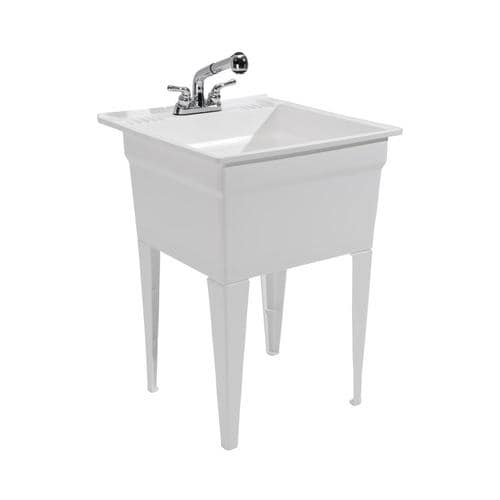 Cashel 23 75 X 24 75 White Freestanding Polypropylene Laundry Sink