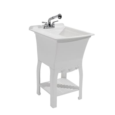 Cashel 20 5 X 25 75 White Freestanding Polypropylene Laundry Sink
