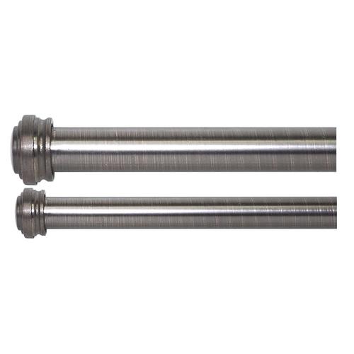 Allen Roth Double Rod 72 In To 144 In Brushed Nickel Steel
