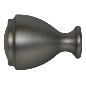 Allen Roth Brushed Pewter Aluminum Curtain Rod Finials Brickseek