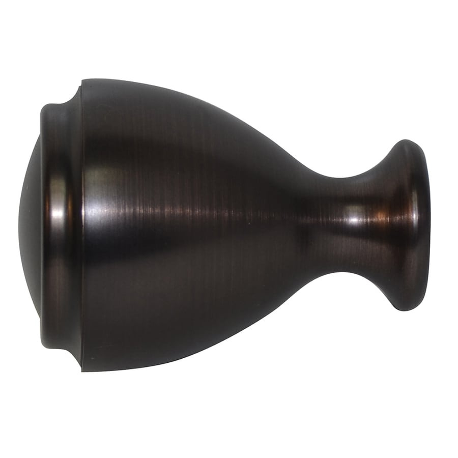 Allen + roth Rubbed Bronze Aluminum Curtain Rod Finials at