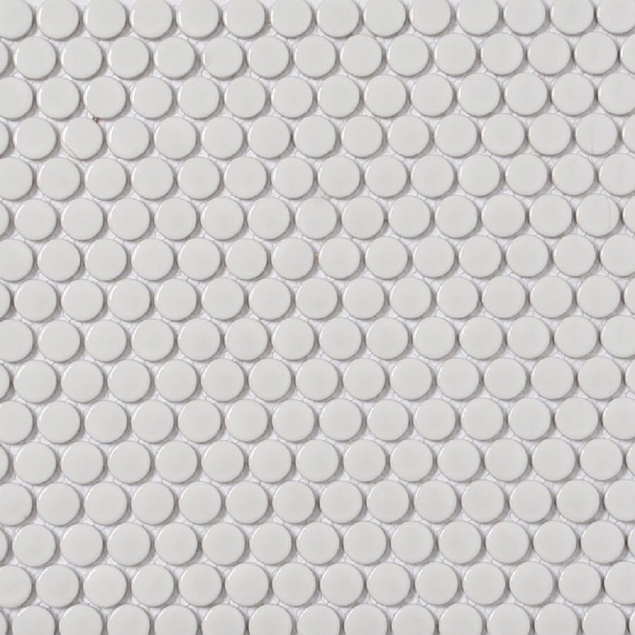 White 11 In X 13 In Porcelain Penny Round Wall Tile Common 11 In X 13 In Actual 12 75 In X 11 5 In