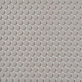 Style Selections Grey 12-in x 12-in Porcelain Penny Round Mosaic Wall Tile (Common: 12-in x 12-in; Actual: 11.5-in x 12.75-in)