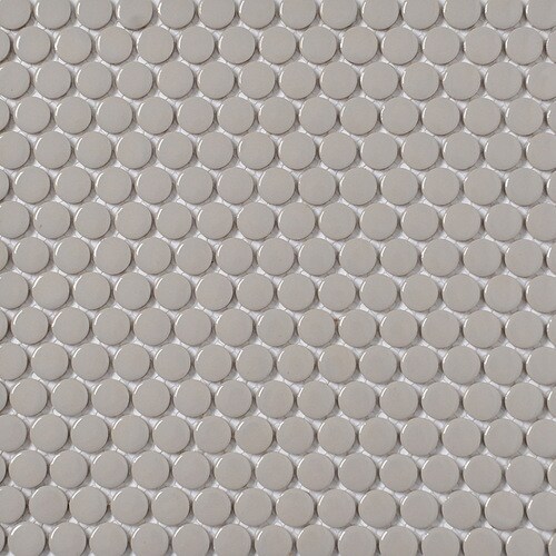 Style Selections Grey 12-in x 12-in Glazed Porcelain Penny Round Mosaic ...