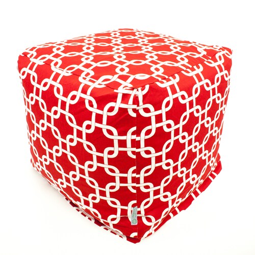 Majestic Home Goods Red Links Ottoman in the Indoor Ottomans department