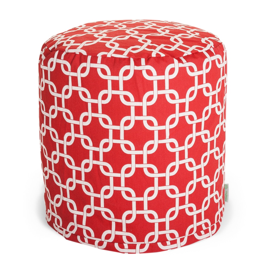 Majestic Home Goods Red Links Ottoman in the Indoor Ottomans department