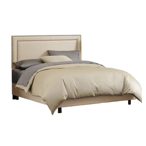 Skyline Furniture Wellington Oatmeal Full Upholstered Bed in the Beds