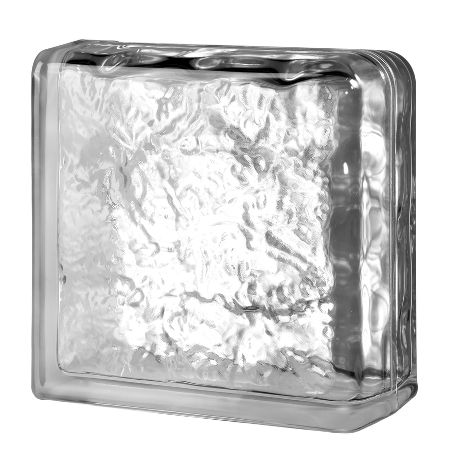 SEVES Cortina Double End Clear Double End Ice Glass Block (8in H x 8