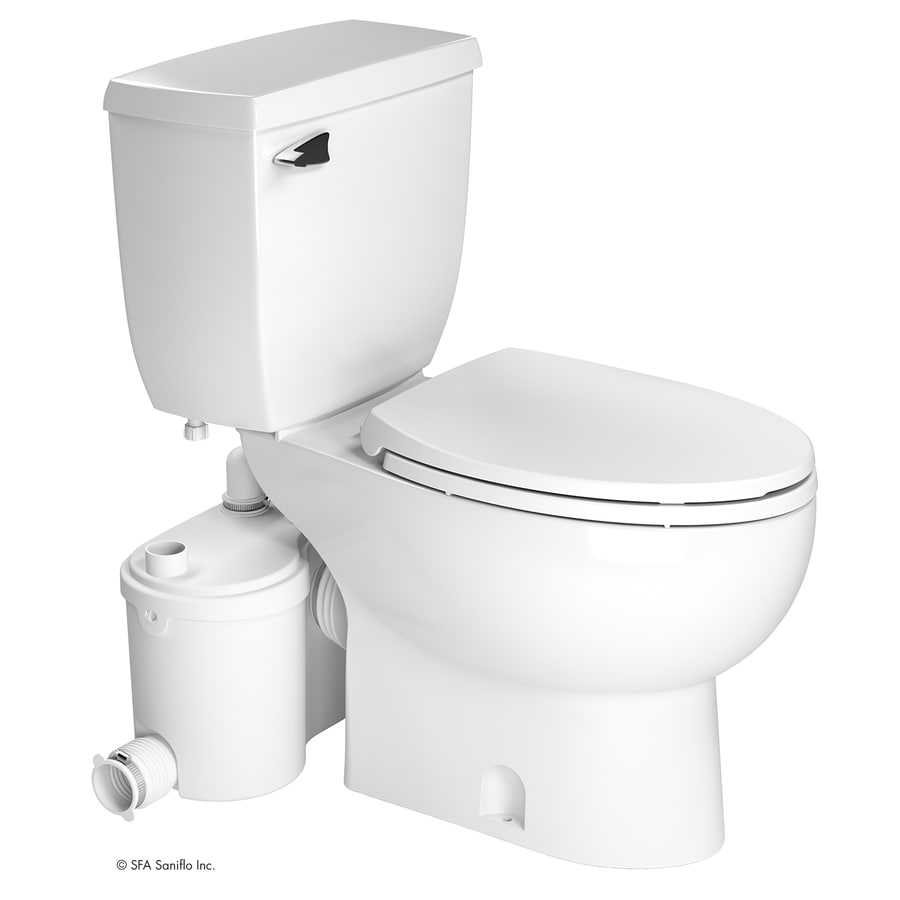 Toilets At Lowes Saniflo Sanibest Pro White Watersense Labeled Elongated Chair Height 2 Piece Toilet 12 In