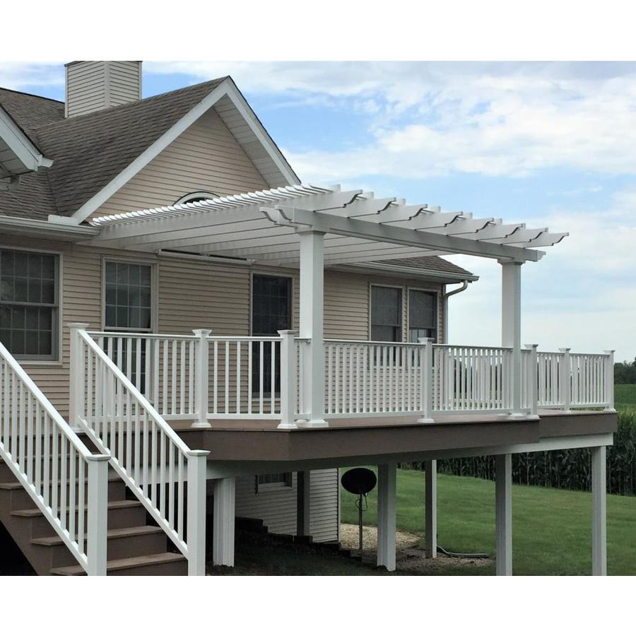 16-ft W x 12-ft L x 10-ft White Vinyl Attached Pergola in the Pergolas ...