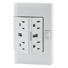 Eaton GFCI Self-Test 15A 125V Tamper Resistant Duplex Receptacle with Standard Size Wallplate Gray
