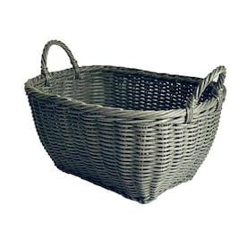 allen + roth 19.7-in W x 9.5-in H x 15.8-in D Gray Plastic Stackable Basket