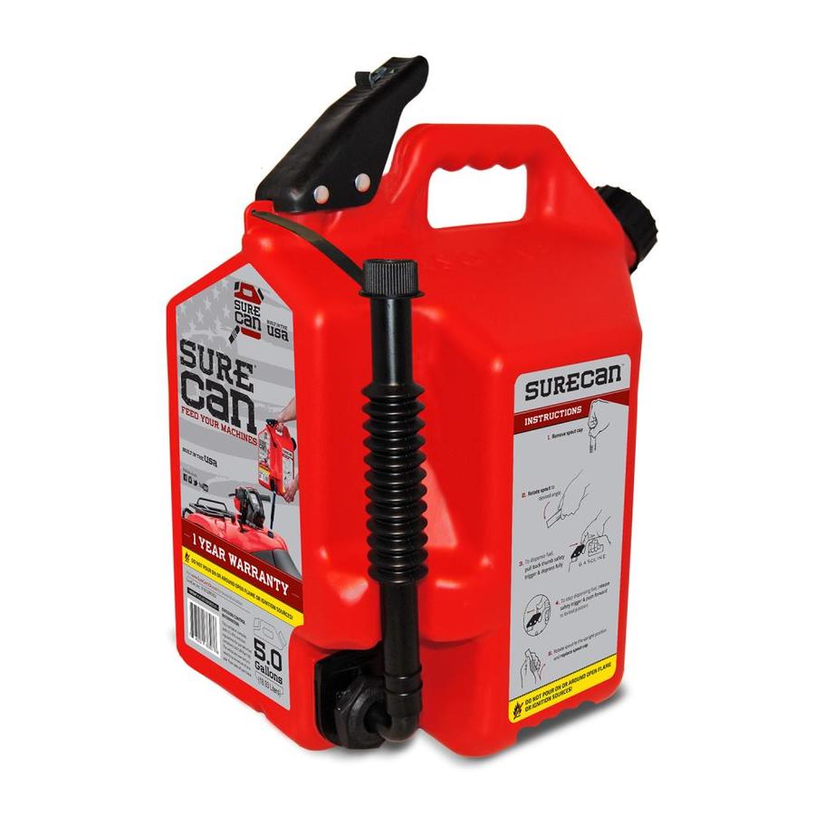 5-Gallon Plastic Gasoline Can Gas Red Plastic Fuel Spout Spill-Proof Vent Tools