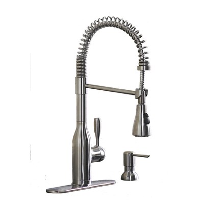 Aquasource Stainless Steel 1 Handle Pull Down Kitchen Faucet At