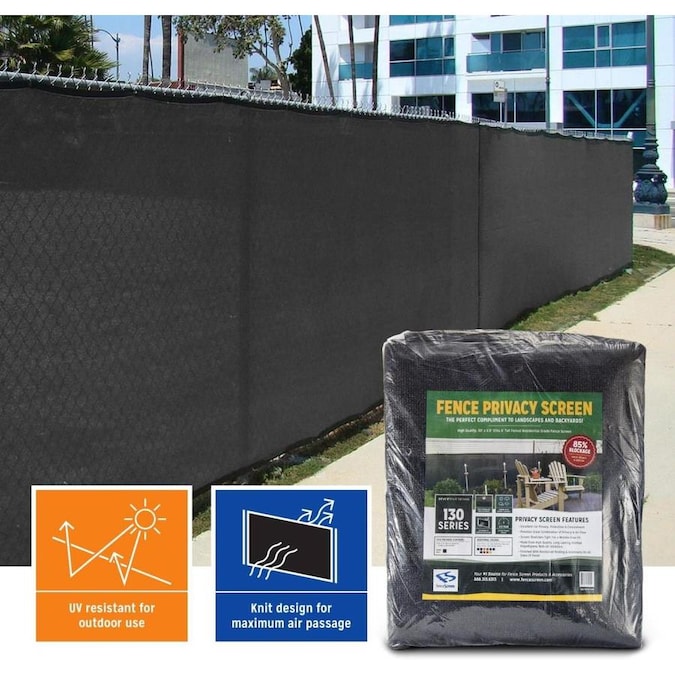 FenceScreen 6-ft x 50-ft L Jet Black HDPE Chain Link Fence Screen in ...