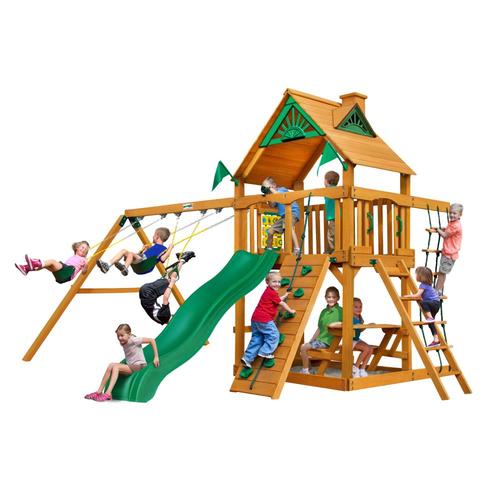 Gorilla Playsets Chateau Residential Wood Playset In The Wood Playsets Swing Sets Department At Lowes Com