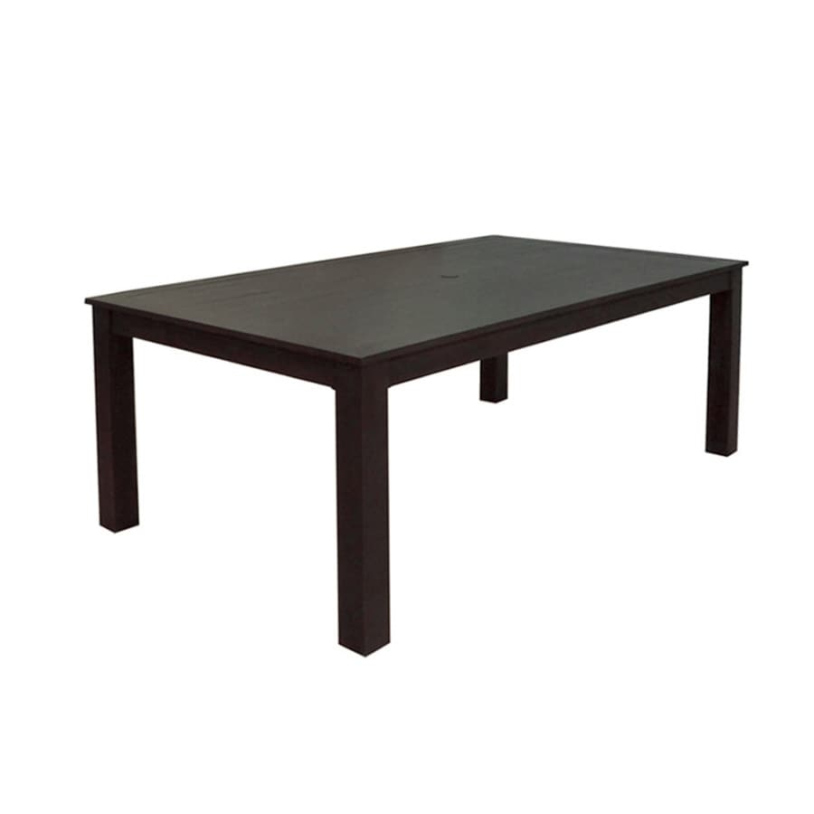Allen + roth Dellinger Brown Rectangle Patio Dining Table at Lowes.com