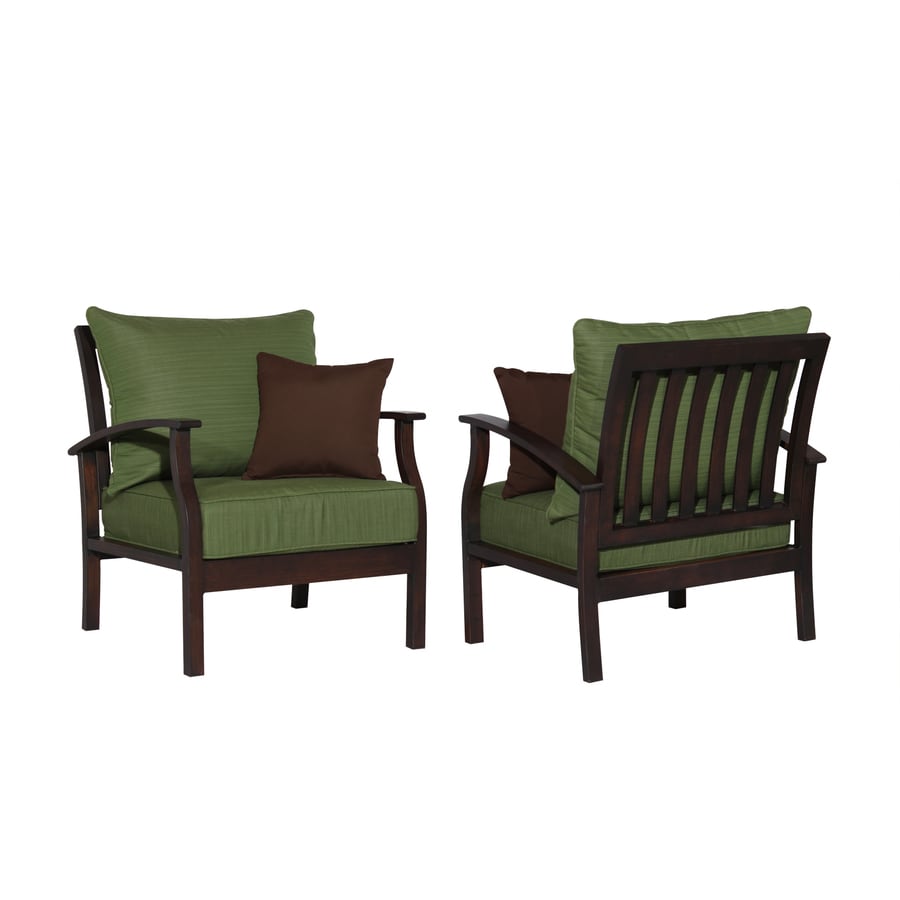 Allen Roth Set Of 2 Eastfield Aluminum Patio Chairs With Solid