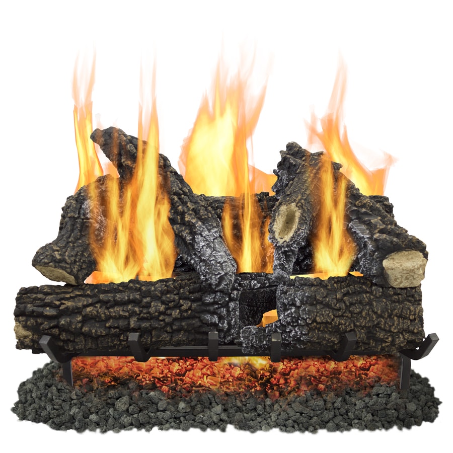 Pleasant Hearth 30-in 65000-BTU Dual-Burner Vented Gas Fireplace Logs at Lowes.com